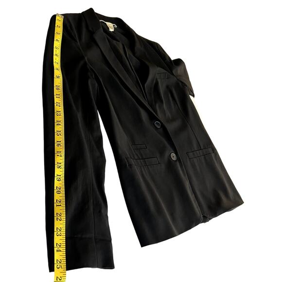 Diane von Furstenberg Blazer Jacket Women Size 12 Black Two Button Business Coat - Picture 9 of 16